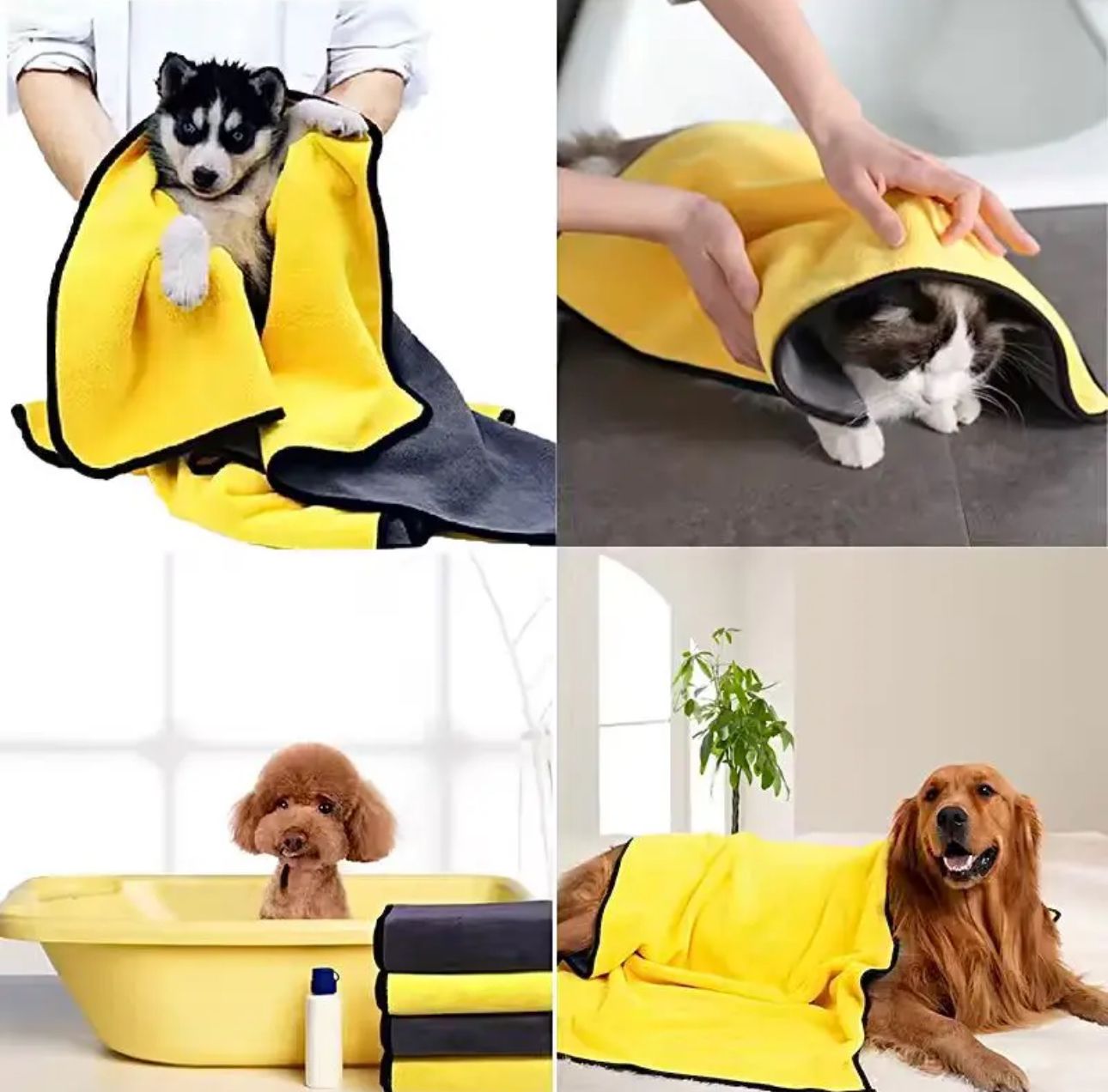 Ultra fine fiber PET towel set for dogs and cats -3 pieces per pack